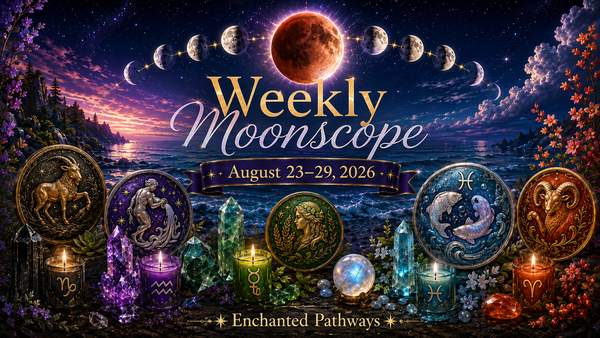Weekly Moonscope: August 23–29, 2026: Build, Peak, Release.