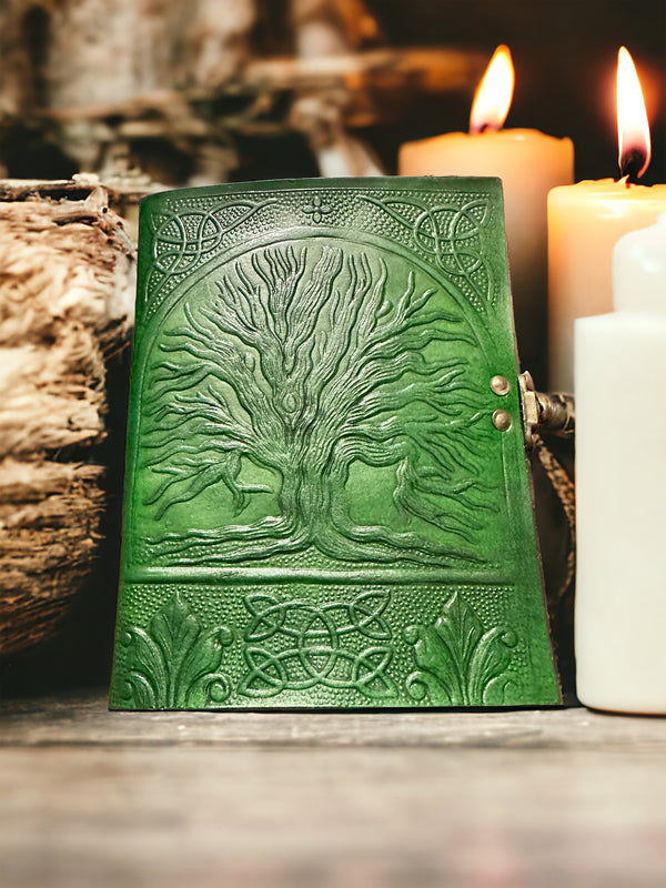 Green Tree Of Life Leather Journal